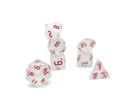 Raspberry Ice - White Sparkly Translucent with Red Numbers