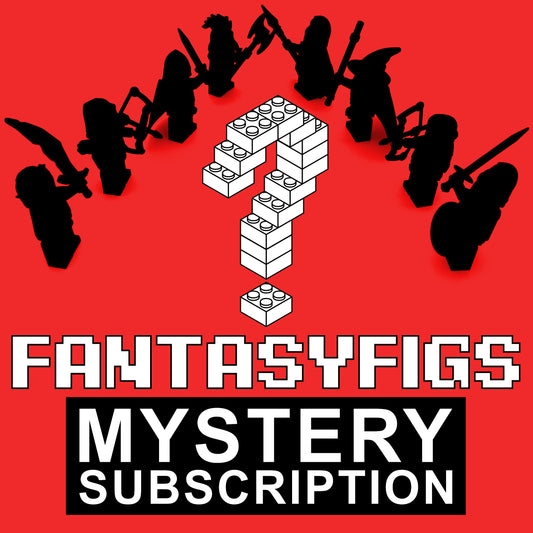 Each month, we’ll send out a mystery bag featuring a new little block buddy ready to be a hero (or villain) in your own personal fantasy realm. Every figure comes ready to go with costumes and accessories befitting a D&D campaign or a medieval fantasy diorama.