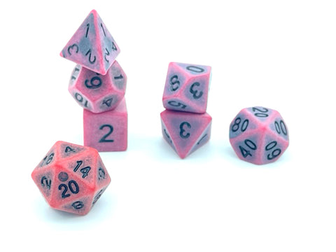 Vintage Hearth Dice - Red Textured with Black Numbers